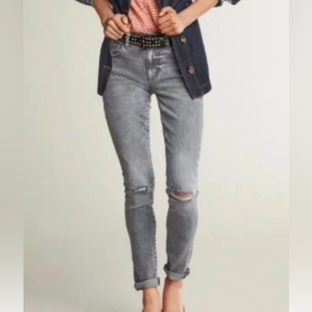 Cabi vintage gray high skinny stretch jeans, size 10, belt loop, 5 pockets